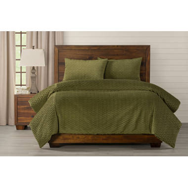 Olive green best sale velvet blanket